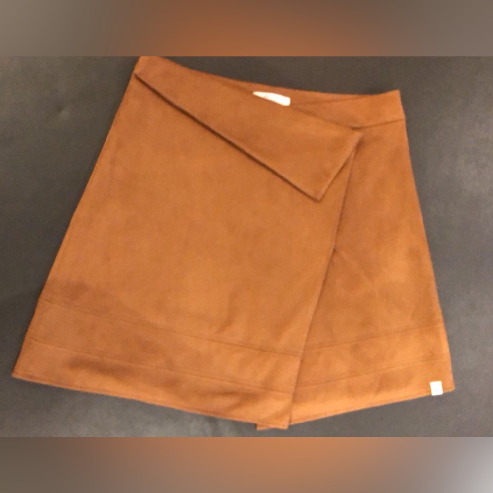 Nik & Nik Girls suede wrap skirt in cognac colour, size 16